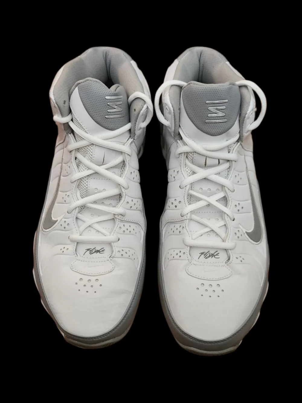Nike Shox Zoom Flight 2005 311240-103 Basketball Hi White Silver Shoes Sz US 12